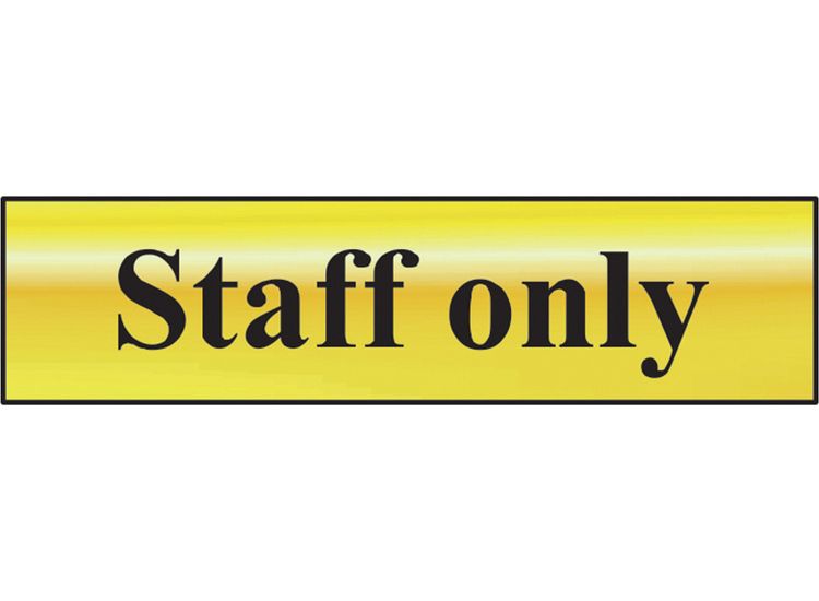 Scan Staff Only - Polished Brass Effect 200 x 50mm