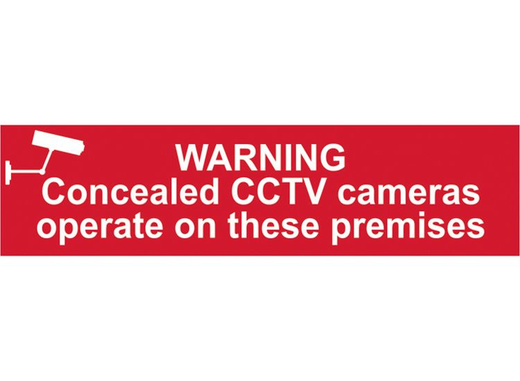 Scan Warning Concealed CCTV Camera - PVC Sign 200 x 50mm