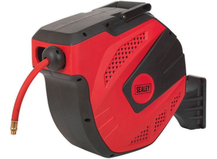 Sealey SA822 Air Hose Reel Auto Rewind Control 15m &amp;#8709;10mm ID - Rubber Hose