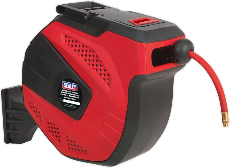 Sealey SA824 Air Hose Reel Auto Rewind Control 30m &amp;#8709;10mm ID - Rubber Hose