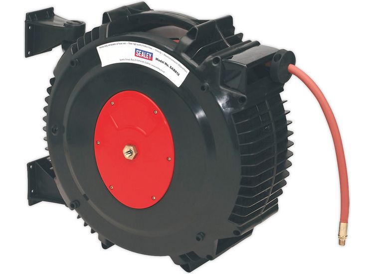 Sealey SA8812 Retractable Air Hose Reel 15m &amp;#8709;13mm ID Rubber Hose
