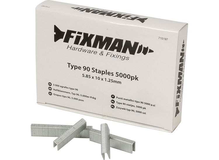 Fixman Type 90 Staples 5000pk 5.80 x 10 x 1.25mm