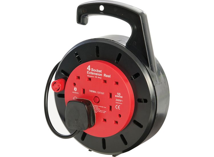 Powermaster Cassette Cable Reel 10A 230V 4-Gang 10m