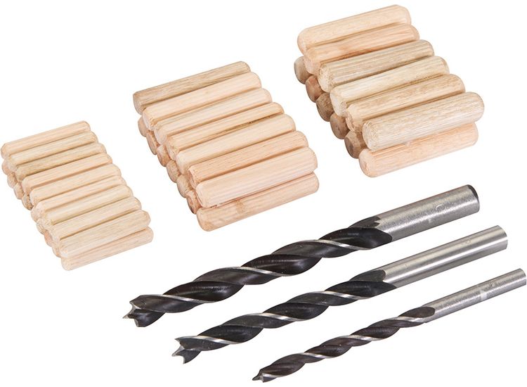 Silverline Dowel &amp; Bit Set 47pce 6, 8 &amp; 10mm