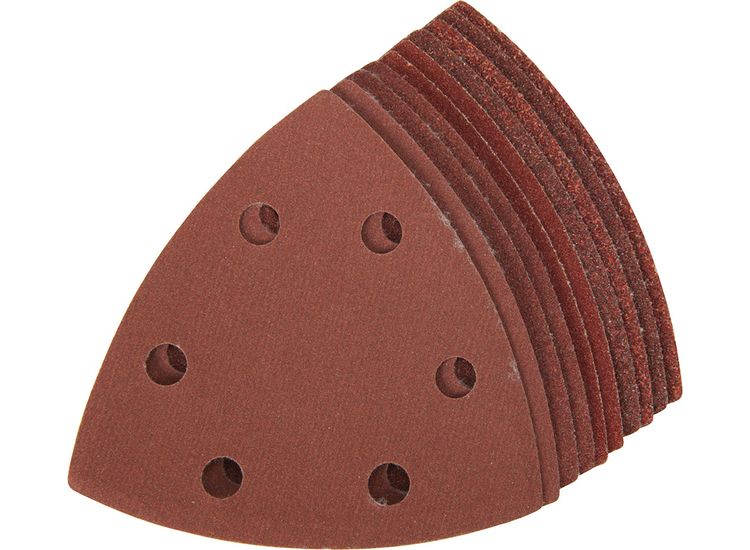 Silverline Hook &amp; Loop Triangle Sheets 90mm 10pce 4 x 60, 2 x 80, 120, 240G