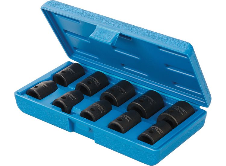 Silverline Impact Socket Set 1/2" Drive 6pt Metric 10pce 10 - 22mm