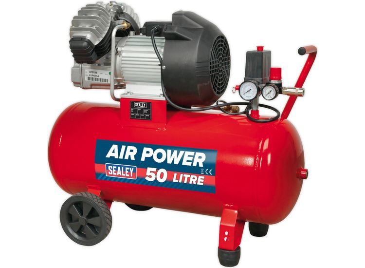 Sealey SAC05030 Compressor 50ltr V-Twin Direct Drive 3hp