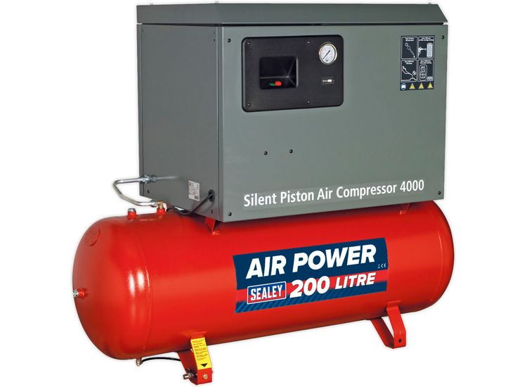 Sealey SAC2203BLN Compressor 200ltr Belt Drive 3hp with Cast Cylinders Low Noise