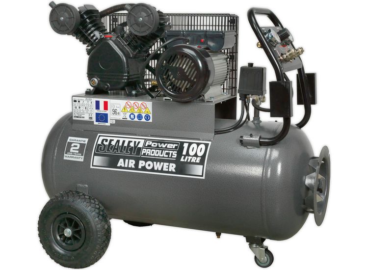 Sealey SAC3103B Compressor 100ltr Belt Drive 3hp with Front Control Panel