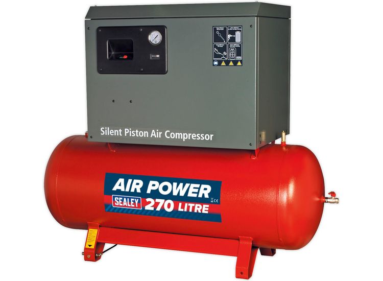 Sealey SAC42755BLN Compressor 270ltr Belt Drive 5.5hp 3ph 2-Stage with Cast Cylinders Low Noise