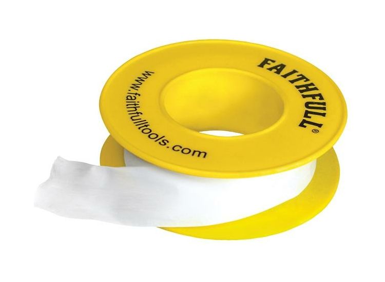 Faithfull P.T.F.E Gas Tape 12mm x 5m White (Pack 10)
