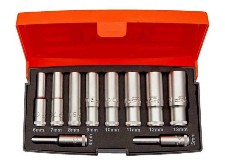 Bahco S0810L 1/4in Drive Deep Socket Set, 10 Piece
