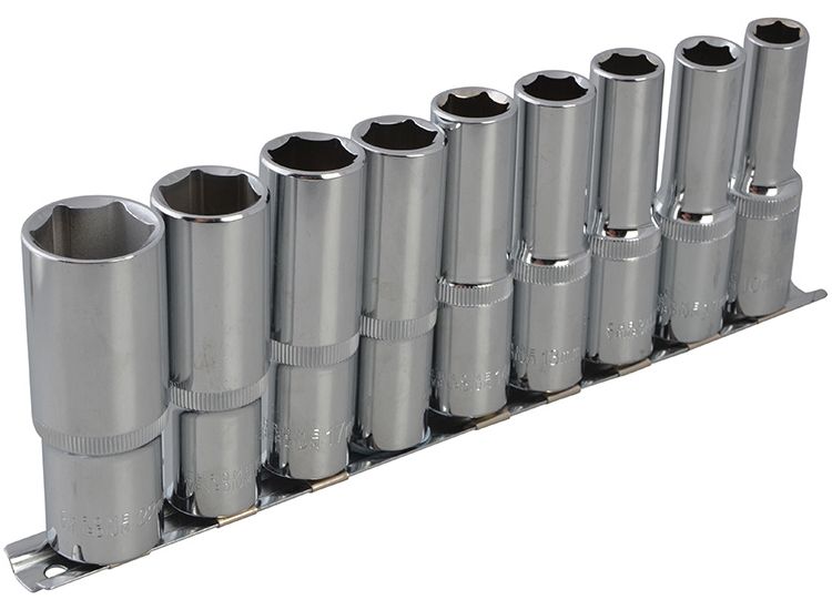 BlueSpot Tools 1/2in Drive Deep Socket Set, 9 Piece