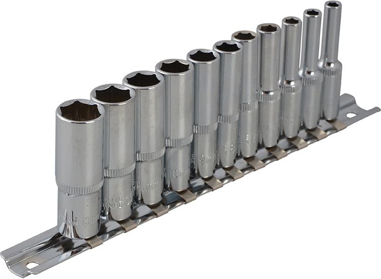 BlueSpot Tools 1/4in Drive Deep Socket Set, 11 Piece