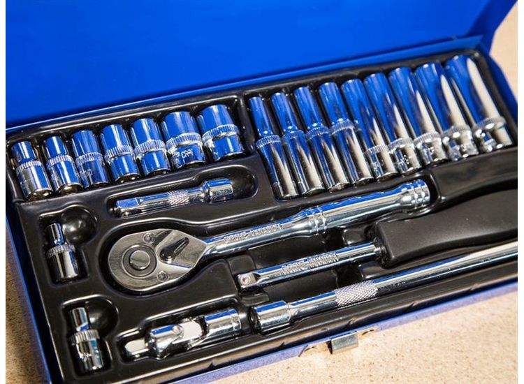 BlueSpot Tools 1/4in Metric Socket Set, 24 Piece