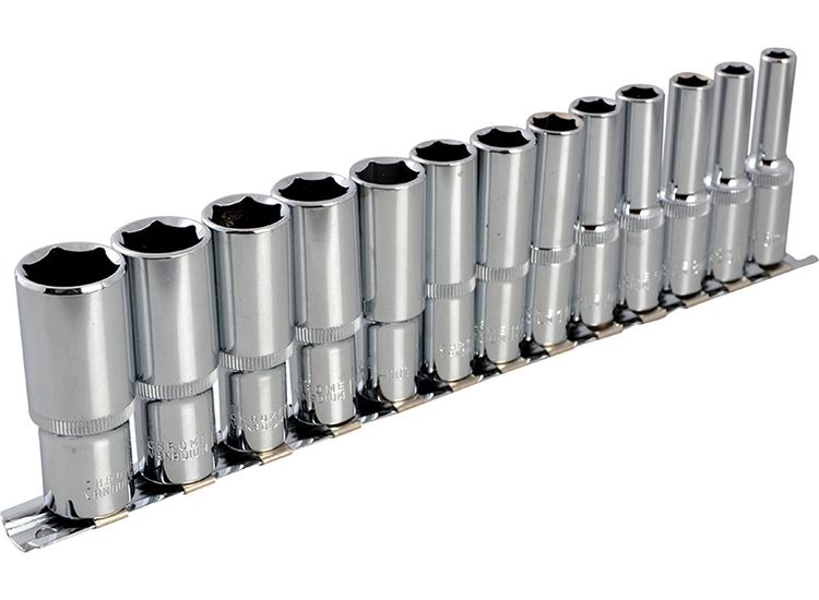 BlueSpot Tools 3/8in Drive Deep Socket Set, 13 Piece