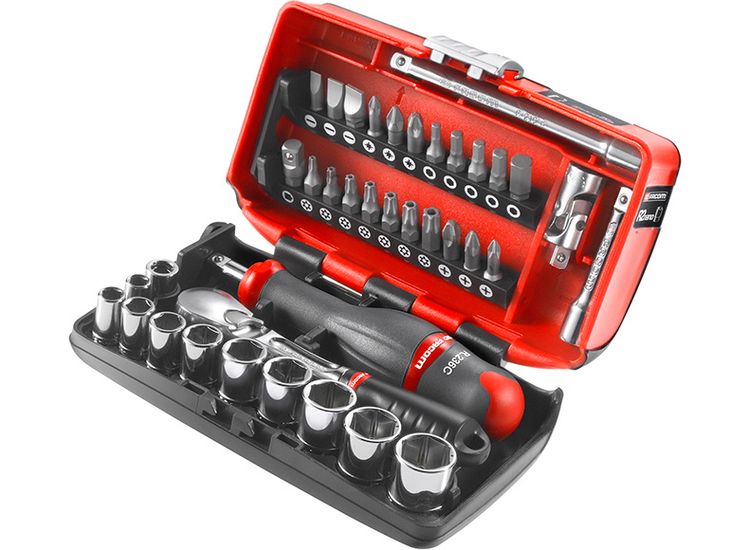 Facom 1/4in Drive Nano Socket Set, 38 Piece