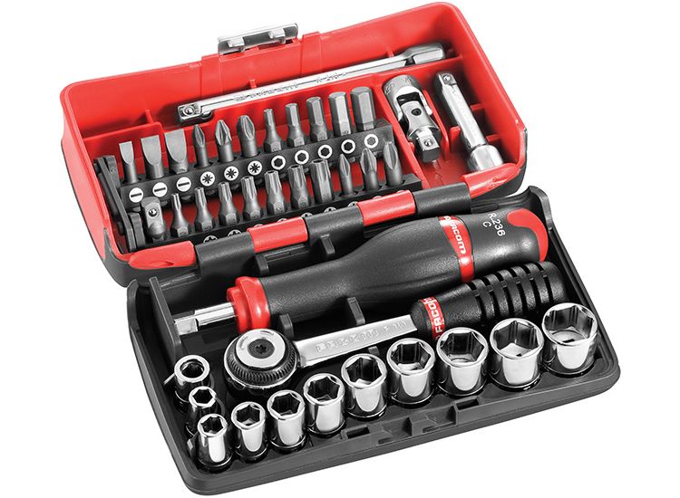Facom 1/4in Drive R2NANO Socket Set, 38 Piece