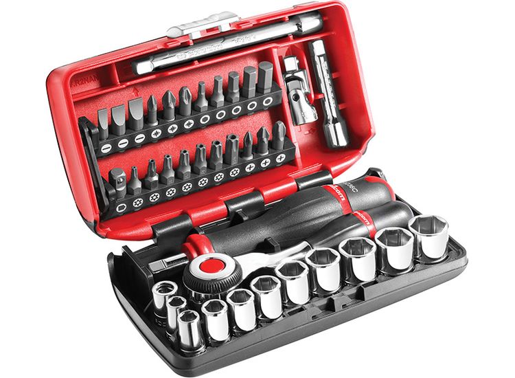 Facom 1/4in Drive Socket Set, 38 Piece