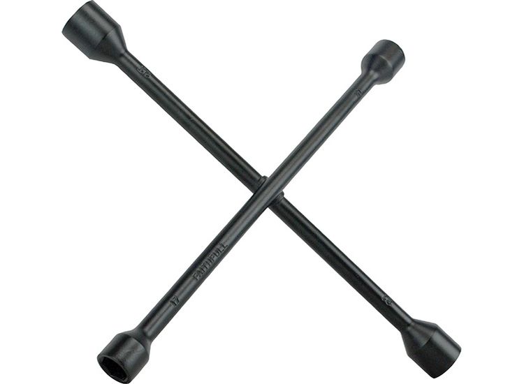 Faithfull 4-Way Wheel Brace Black Powder Coated 14in