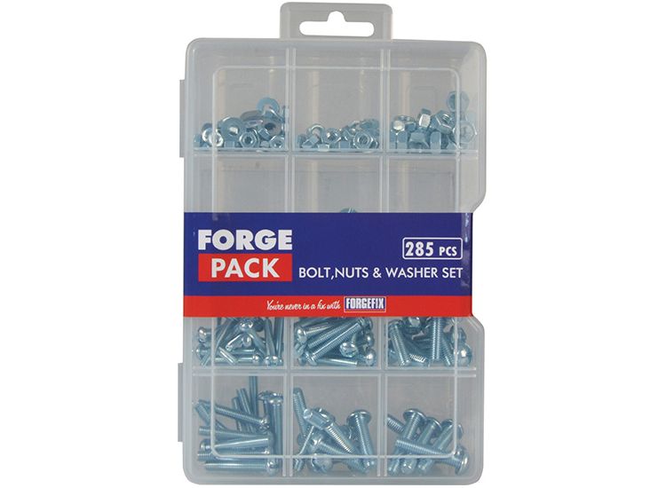 ForgeFix Hexagon Bolt Nut &amp; Washer Kit ForgePack 285 Piece