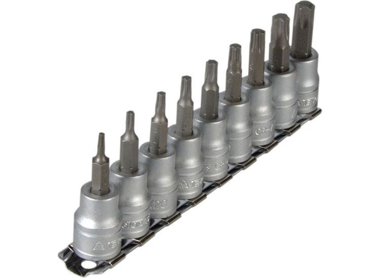 Teng M3813TX Socket Clip Rail Set of 9 External TORX 3/8in Drive