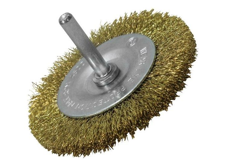 Faithfull Wire Brush 75mm x 6mm Shank, 0.30 Brass Wire