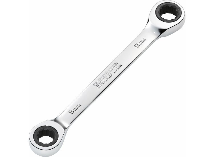 Draper 27735 Draper HI-TORQ&amp;#174; Metric Double Ratchet Ring Spanner, 8 x 9mm