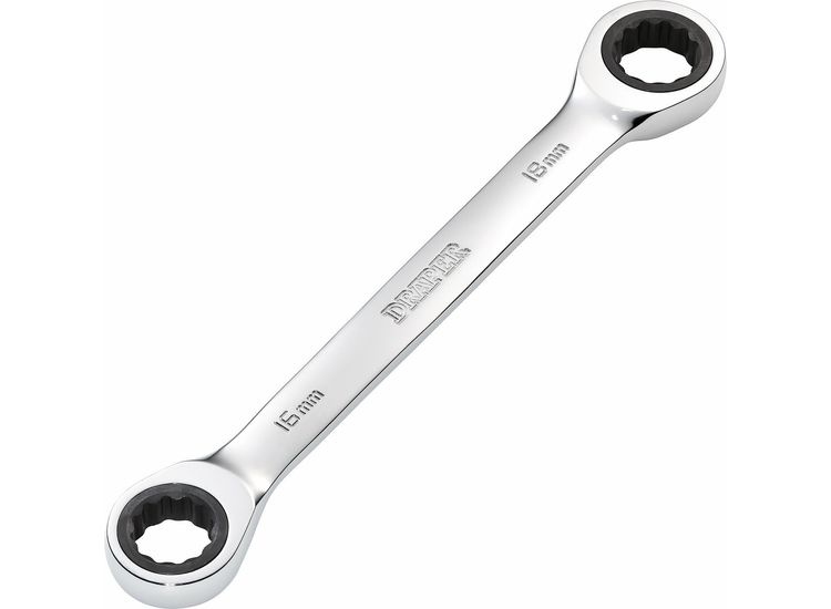 Draper 27739 Draper HI-TORQ&amp;#174; Metric Double Ratchet Ring Spanner, 16 x 18mm
