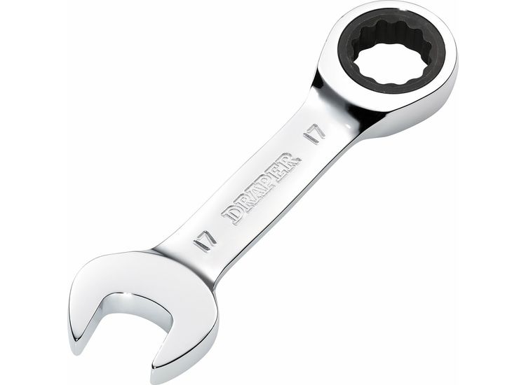 Draper 27914 Draper HI-TORQ&amp;#174; Metric Stubby Ratchet Combination Spanner, 17mm