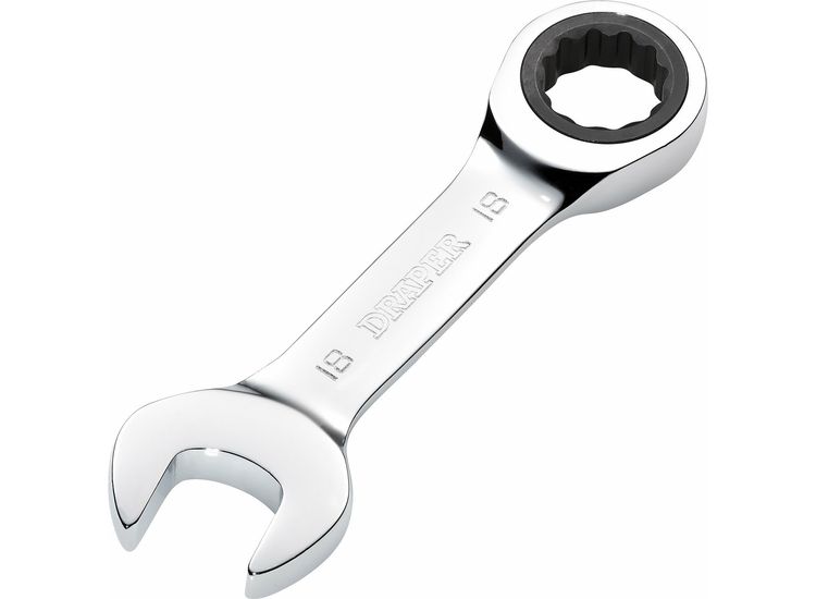 Draper 27915 Draper HI-TORQ&amp;#174; Metric Stubby Ratchet Combination Spanner, 18mm