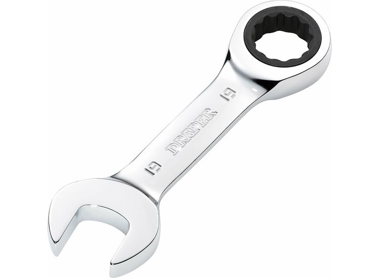Draper 27930 Draper HI-TORQ&amp;#174; Metric Stubby Ratchet Combination Spanner, 19mm
