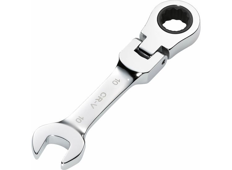 Draper 27965 Draper HI-TORQ&amp;#174; Metric Stubby Flexible Head Ratchet Combination Spanner, 10mm