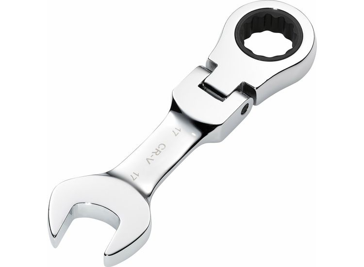 Draper 27977 Draper HI-TORQ&amp;#174; Metric Stubby Flexible Head Ratchet Combination Spanner, 17mm