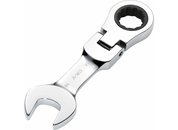 Draper 27979 Draper HI-TORQ&amp;#174; Metric Stubby Flexible Head Ratchet Combination Spanner, 18mm