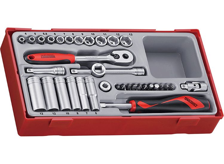 Teng TT1435 4-13mm Socket Set, 35 Piece - 1/4in Drive