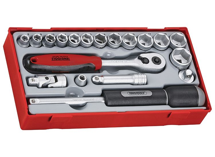 Teng TT3819 Regular Metric Socket Set,  19 Piece -  3/8in Drive