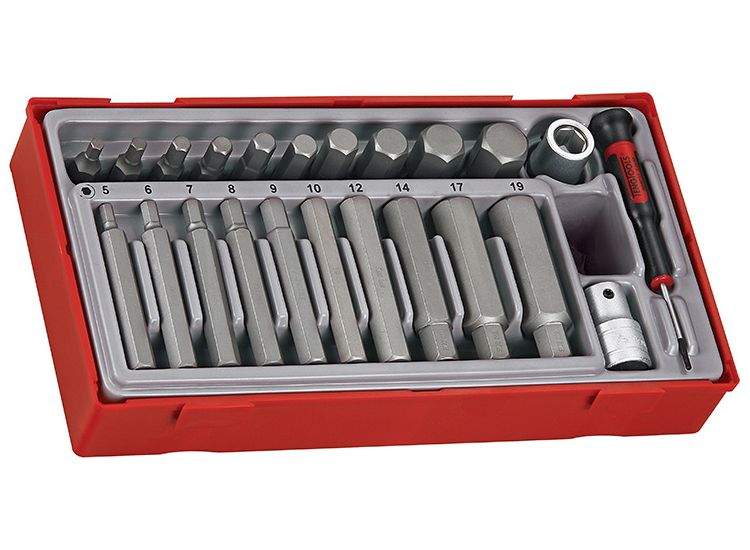 Teng TTHEX23 Metric Hex Bit Socket Set, 23 Piece - 1/2in Drive