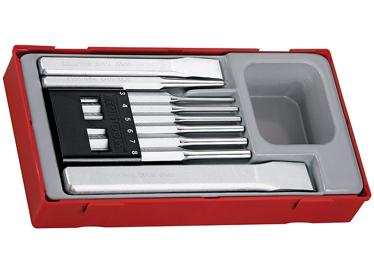 Teng TTPC09 Punch &amp; Chisel Set, 9 Piece