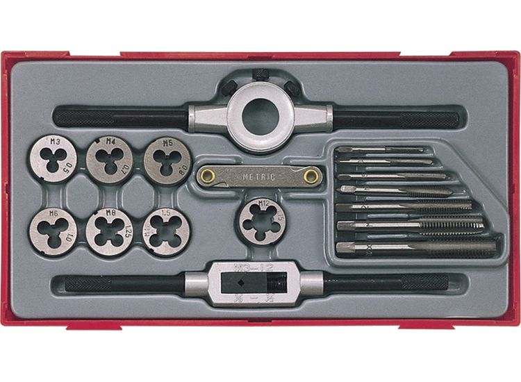 Teng TTTD17 Rethreading Tap &amp; Die Set, 17 Piece