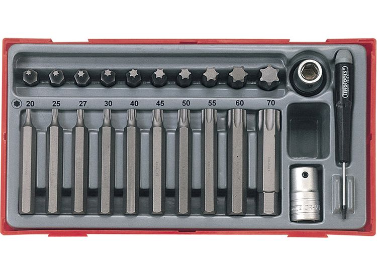 Teng TTTX23 TX Bit Socket Set, 23 Piece - 1/2in Drive