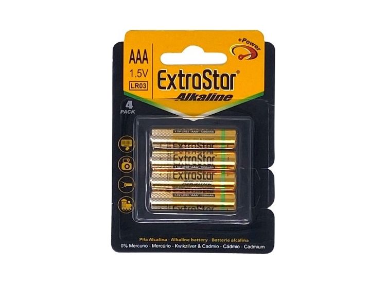 Extrastar JR03P-4B S/Duration Batteries 1.5v Aaa