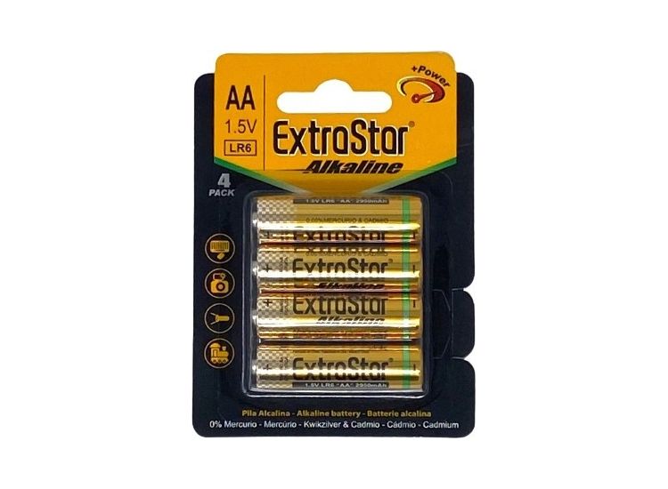Extrastar JR6P-4B S/Duration Znc Batteries 1.5v Aa