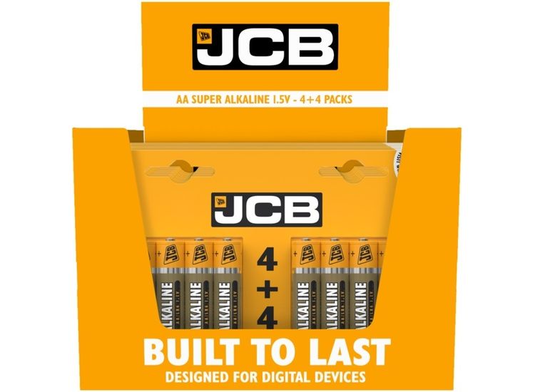 JCB Super Alkaline Batteries 4 Plus 4