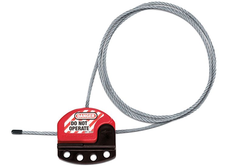 Master Lock Four Padlock Lockout Hasp with Adjustable Cable 1.8m