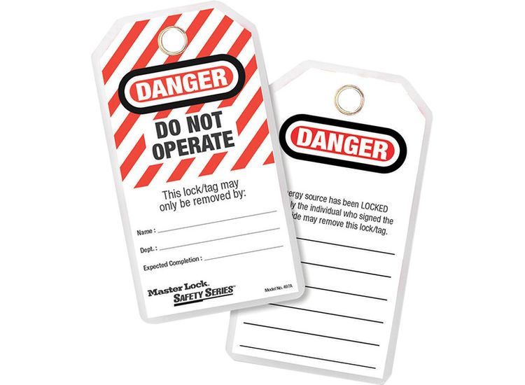 Master Lock No. 497A Heavy-Duty Safety Tags (12) - DANGER DO NOT OPERATE