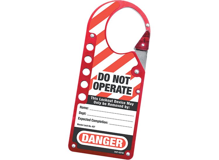 Master Lock Snap-on Hasp Lockout Labelled