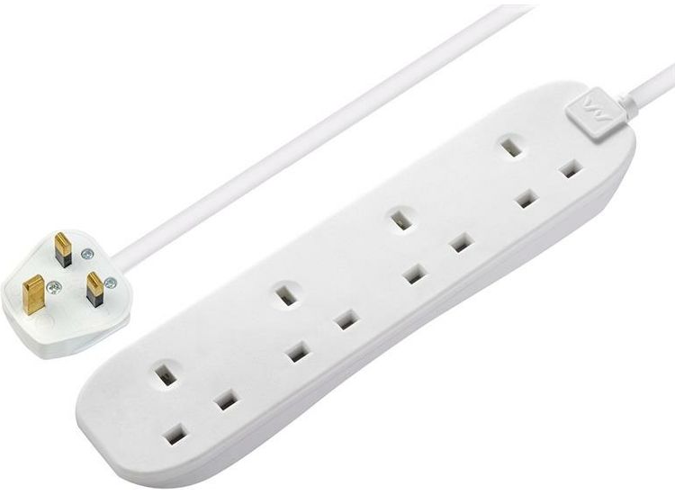 Masterplug Extension Lead 240V 4-Gang 13A White 5m