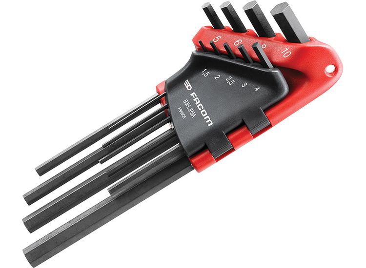 Facom 83H.JP9A Metric Hexagon Key Long Arm Set, 9 Piece