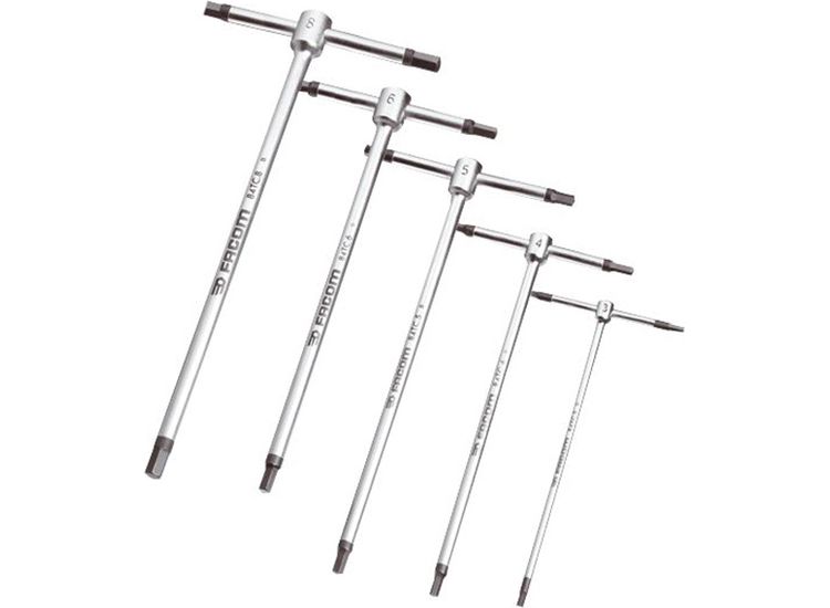 Facom T-Handle Metric Hexagon Key Set, 5 Piece